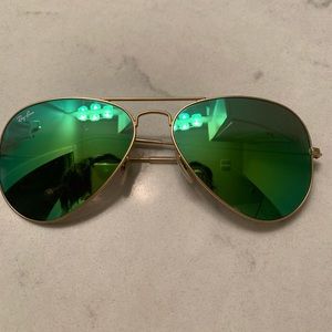 Ray-Ban green reflective aviators